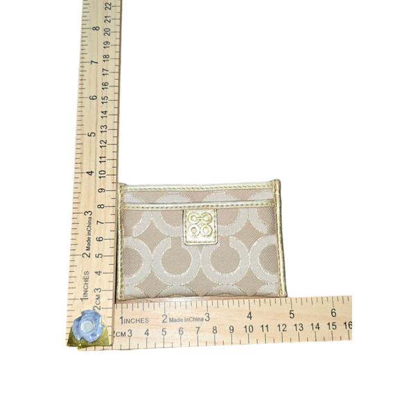 COACH JULIA OP ART ID CASE LT KHAKI BEIGE/GOLD LIMITED EDITION 46808 - Picture 6 of 6